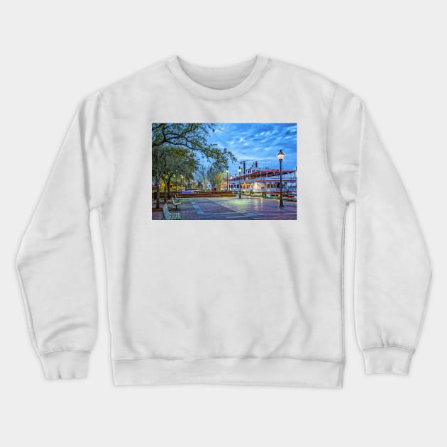 River Street Savannah Georgia Crewneck Sweatshirt by Gestalt Imagery